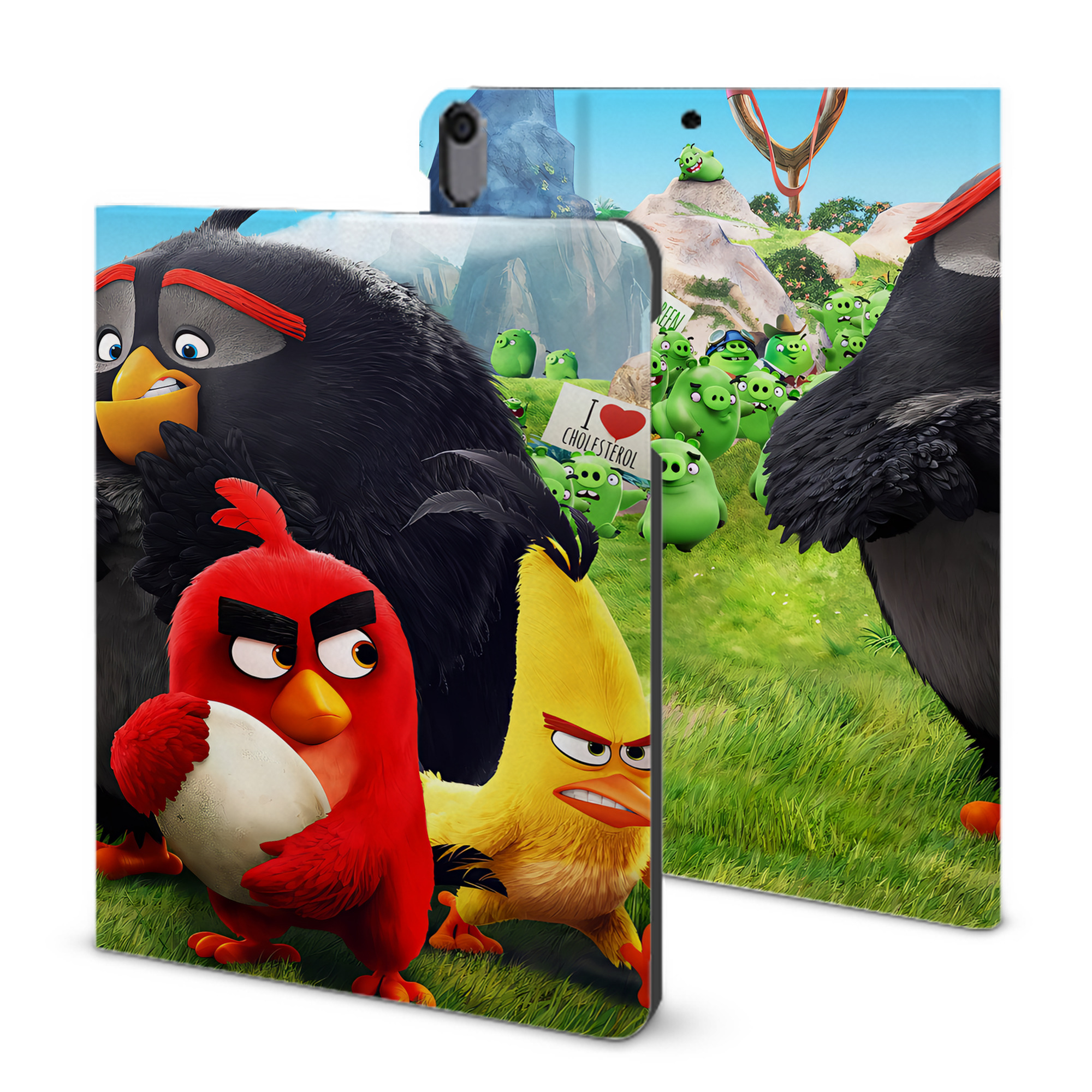 （画像用） Angry Birds アングリーバード IPad ケース ブック型 PUレザー TPU 耐衝撃 軽量 薄型 ペン収納なし 全面保護 IPad 各モデル対応